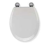 Croydex Como Flexi-Fix™ Wooden Oval Toilet Seat - White Wl600722H