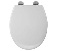 Croydex Constance Flexi-Fix White Soft Close Toilet Seat with Quick Release Button, Anti-Bacterial Treated Thermoset Plastic, Heavy Duty, Adjustable Stainless Steel Hinges Fits Most UK Toilet Bowls