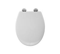 Croydex Constance Flexi-Fix White Soft Close Toilet Seat with Quick Release Button, Anti-Bacterial Treated Thermoset Plastic, Heavy Duty, Adjustable Stainless Steel Hinges Fits Most UK Toilet Bowls