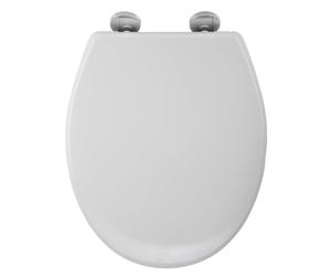 Croydex Constance Flexi-Fix White Soft Close Toilet Seat with Quick Release Button, Anti-Bacterial Treated Thermoset Plastic, Heavy Duty, Adjustable