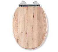 Croydex Corella Grey Oak Effect Wooden Soft Close Toilet Seat With Flexi-Fix™ Hinges