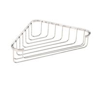 Croydex Corner Basket - Bathroom Storage Solution, Chrome Mild Steel Shower Caddy, Elegant Bathroom Accessory with Screw to Wall Fixings, Wall Plugs &