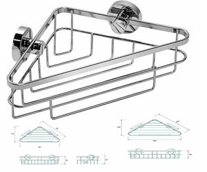 CROYDEX Corner Shower Basket Brockham Chrome Plated 3 Way fix Flexi-Fix Caddy