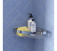 Croydex Corner Shower Caddy Aluminium Basket Rust Free Bathroom Storage Chrome