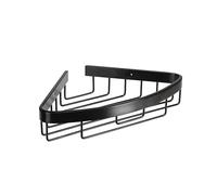 Croydex Corner Shower Caddy Matt Black - Bathroom Storage Basket, Home Essentials, Rust-Free Guarantee, Includes Screw-to-Wall Fixings, Wall Plugs and Screws, Max Load 5kg