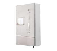 Croydex Cullen 52 x 30cm White Bathroom Mirror Cabinet No Assembly Required