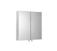 Croydex Cullen Double Door White Steel Bathroom Mirror Cabinet, Smudge-Free Pin Handles, Adjustable Internal Shelf, Easy & Quick Installation,