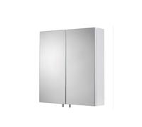 Croydex Cullen Double Door White Steel Bathroom Mirror Cabinet, Smudge-Free Pin Handles, Adjustable Internal Shelf, Easy & Quick Installation, Bathroom Wall Cabinet, Supplied Pre-Assembled, 12x45x52cm