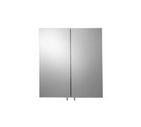 Croydex Cullen Stainless Steel Double Door Cabinet, with Help 'n' Hang Installation System, Mirror Doors, 520x450mm