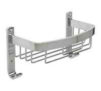 Croydex Curved Bathroom Basket Chrome Plated Aluminium Shower Shelf Caddy 260mm