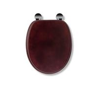 Croydex Davos Mahogany Flexi-fix Solid Pine Effect Toilet Seat, WL602252H