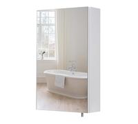Croydex Dawley White Bathroom Mirror Cabinet, Wall Mounted Bathroom Cabinet with Mirror, Pre-Assembled & All Fixings Included, with Easy Hang 'n' Lock Installation, Soft Close Hinges, 67x40x11.9cm