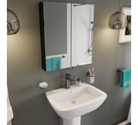 Croydex Dawley Bathroom Mirror Cabinet (67x60x10cm) - Black
