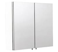 Croydex Dawley White Steel Bathroom Wall Cabinet - Easy to Install Double Door Mirror Cabinet for Bathrooms with Flexi Fix Bracket, Soft Close Hinges and Adjustable Shelf (67x60cm)