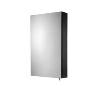 Croydex Dawley Matt Black Wall-Mounted Single Bathroom Cabinet (H) 670mm (W) 400mm (D) 12Cm