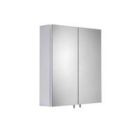 Croydex Dawley White Steel Bathroom Wall Cabinet - Easy to Install Double Door Mirror Cabinet for Bathrooms with Flexi Fix Bracket, Soft Close Hinges and Adjustable Shelf (67x40cm)
