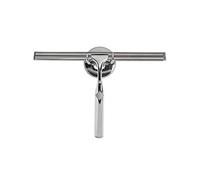 Croydex Deluxe Chrome Shower Squeegee with Suction Hook | 25cm Long Blade | Stainless Steel T Shaped Wiper | Multipurpose
