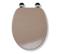 Croydex Dorney Sandstone Wooden Toilet Seat With Flexi-Fix™ Hinges