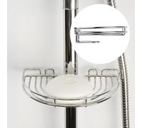 Croydex Easy Fit Riser Rail Soap Basket, Versatile Bathroom Accessory, Secure B