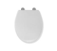 Croydex Eldon Toilet Seat Soft Close - Adjustable Hinges for Standard Toilets, Hard Wearing Thermoset Plastic with Anti-Bacterial Coating and Quick Release Button for Easy Cleaning
