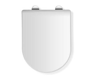 Croydex Elongated D Shape Soft Close Toilet Seat, Flexi-Fix Hinges (Malo) | Quick Release Button for Easy Cleaning | Durable Thermoset Plastic | Top and Bottom Fix | Adjustable Hinges | Antibacterial