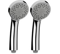 Croydex Essentials Three Function Shower Handset with Rub Clean Nozzles, Chrome, 198 x 87 x 72.2mm (HxWxD) (Pack of 2)