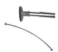 Croydex Extendable Shower Curtain Pole Curved, Grey Brackets, 1150-1830mm