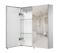 Croydex Finchley 67 x 60cm Bathroom Mirror Cabinet - No Assembly Required