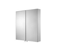 Croydex Finchley Stainless Steel Bathroom Mirror Cabinet - Large Bathroom Wall Cabinet with Two Adjustable Shelves, Double Mirrored Doors and Fully Assembled (67x60cm)