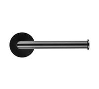 Croydex Flexi-Fit Toilet Roll Holder - Matt Black - Premium Wall Mounted Toilet Paper Holder - Screw Or Glue Installation