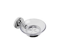 Croydex Flexi-Fix Bathroom Soap Dish Wall Mounted Clear Glass - Romsey