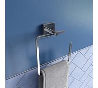 Croydex Flexi-Fix Chrome Toilet Roll Holder, Bathroom Accessories - Camberwell