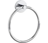 Croydex QM741541 Flexi-Fix Romsey Towel Ring with Zinc Alloy Construction, Chrome, 4.3x18.5x16.5 cm, Silver