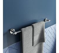 Croydex Flexi-Fix Metra Polished Chrome Effect Zinc Alloy Wall-Mounted Towel Rail (W)67Cm