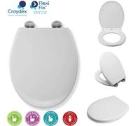 Croydex Toilet Seat Soft Close Quick Release Anti Bacterial Adjustable Hinges