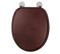 Croydex Flexi-Fix Davos Always Fits Never Slips Toilet Seat, Wood, Mahogany Effect, 43 x 36.5 x 6 cm