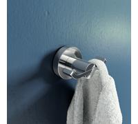 Croydex Flexi-Fix Double Robe & Towel Hook, Chrome, Screw or Glue - Metra