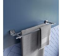 Croydex Flexi-Fix Double Towel Rail, Modern Chrome Plated, 67cm - Camberwell