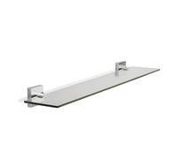 Croydex Flexi-Fix Easy to Fit Cheadle Chrome Plated Square Design Glass Shelf