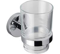 Croydex Flexi-Fix Easy to Fit Pendle Tumbler and Holder, Chrome, 10.5 x 6.7 x 9.5 cm