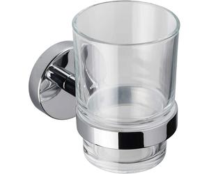Croydex Flexi-Fix Easy to Fit Pendle Tumbler and Holder, Chrome, 10.5 x 6.7 x 9.5 cm