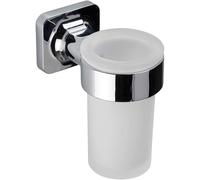 Croydex Flexi-Fix Easy to Fit Shoreditch Tumbler and Holder with Zinc Alloy Construction, Chrome