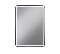 Croydex Flexi-Fix Henderson Matt Black Rectangular Wall-Mounted Bathroom & Wc Illuminated Mirror (H)70Cm (W)50Cm