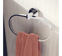 Croydex Metra Chrome Towel Ring Modern Flexi-Fix Bathroom Accessories