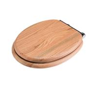 Croydex Flexi-Fix Rutland Oak Effect Standard Soft Close Toilet Seat