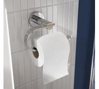 Croydex Flexi-Fix Toilet Roll Holder Chrome, Modern Bathroom Accessories - Metra