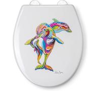 Croydex Flexi Fix Toilet Seat Steven Brown Artwork Soft Close & Adjustable Hinge