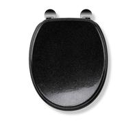 Croydex Flexi-Fix Wooden Toilet Seat (Black Quartz)