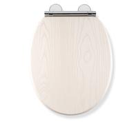 Croydex Flexi-Fix Wooden Toilet Seat Maitland - White Oak Effect