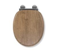 Croydex Flexi-Fix Wooden Toilet Seat Ontario (Chrome Hinges)